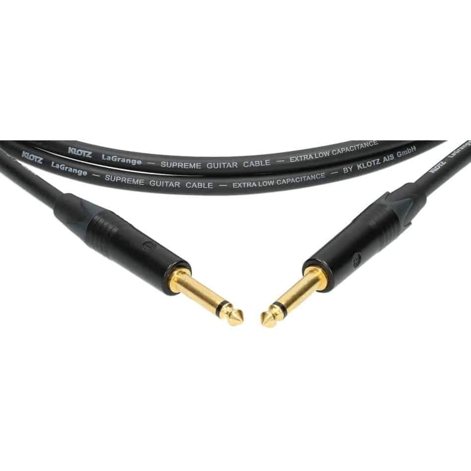 Klotz LaGrange 3m Jack & Jack Gold Tip Guitar Cable in Black
