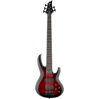 ESP LTD B 205 DX 5-String Electric Bass Guitar in Red Burst