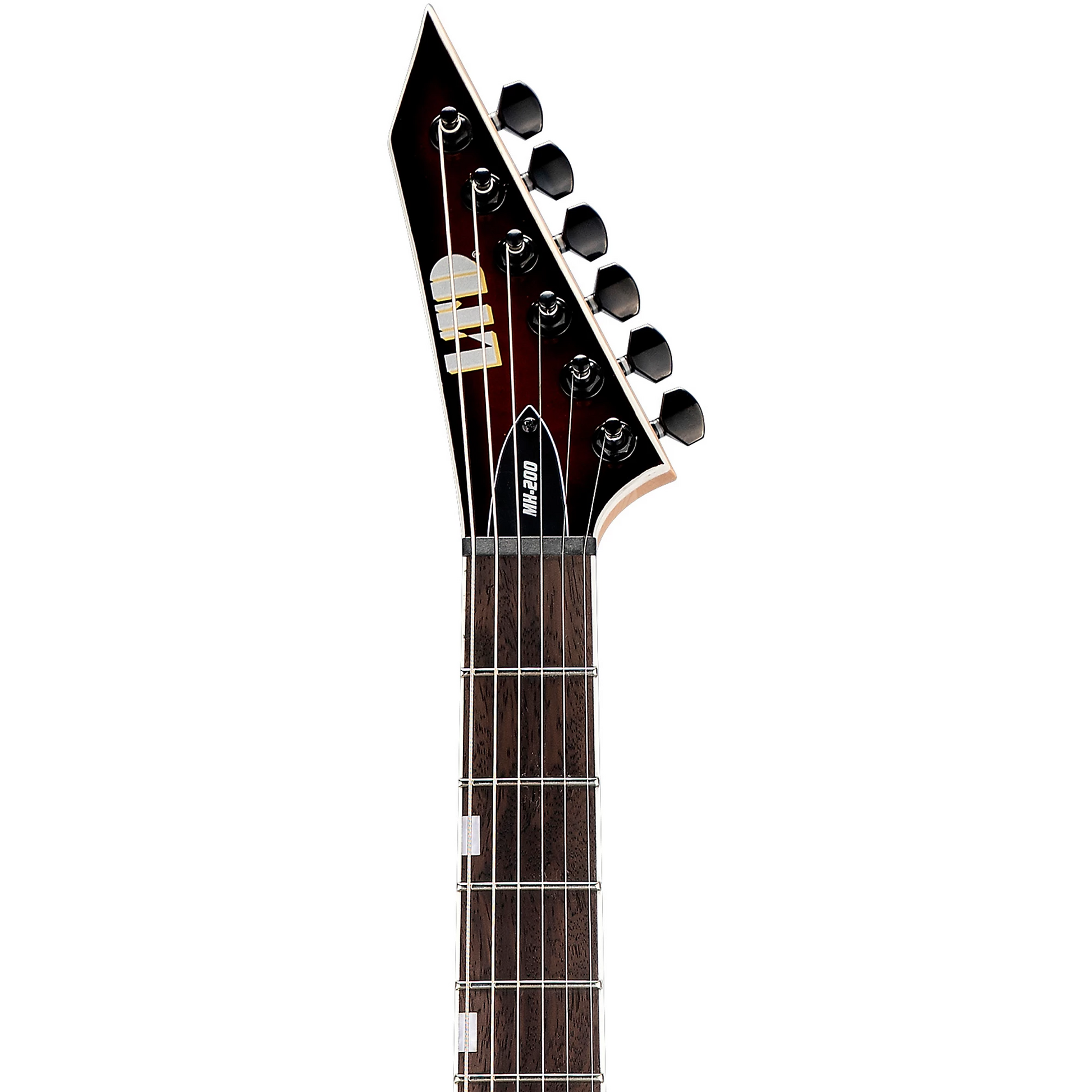 ESP LTD MH 200 HT QM Electric Guitar in Dark Brown Sunburst