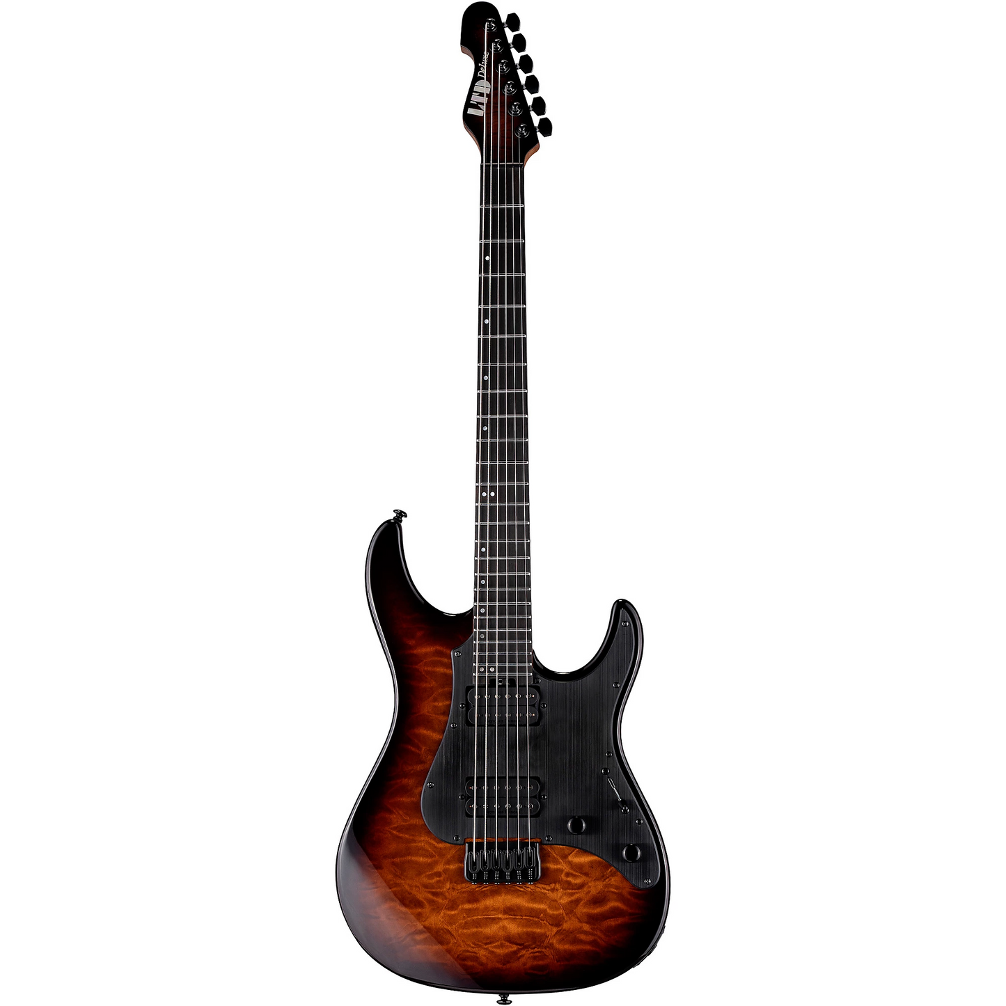 ESP LTD Snapper 1000 HT QM Electric Guitar in Dark Brown Sunburst
