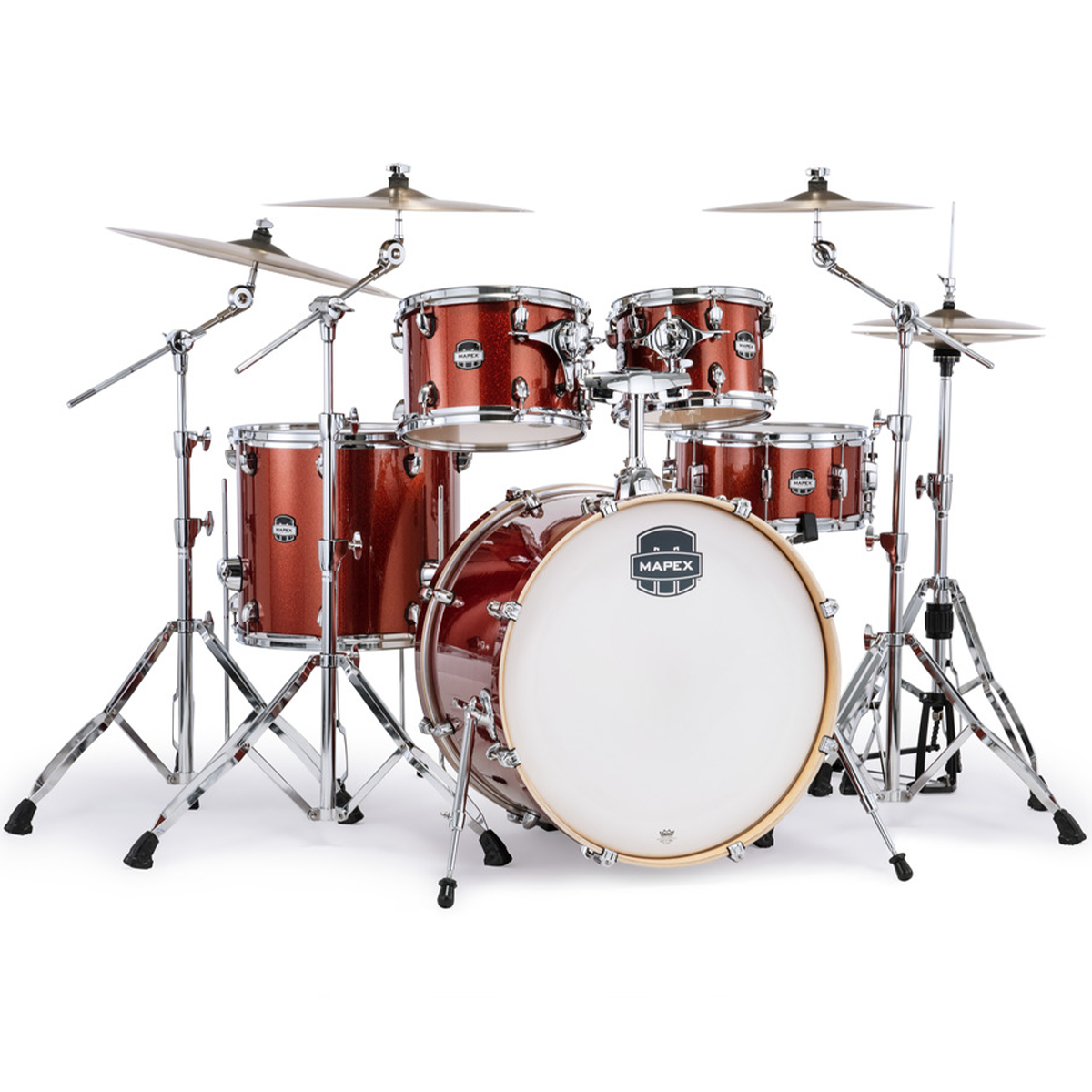 Mapex Mars Birch 5-Piece Rock Shell Pack in Blood Orange Sparkle