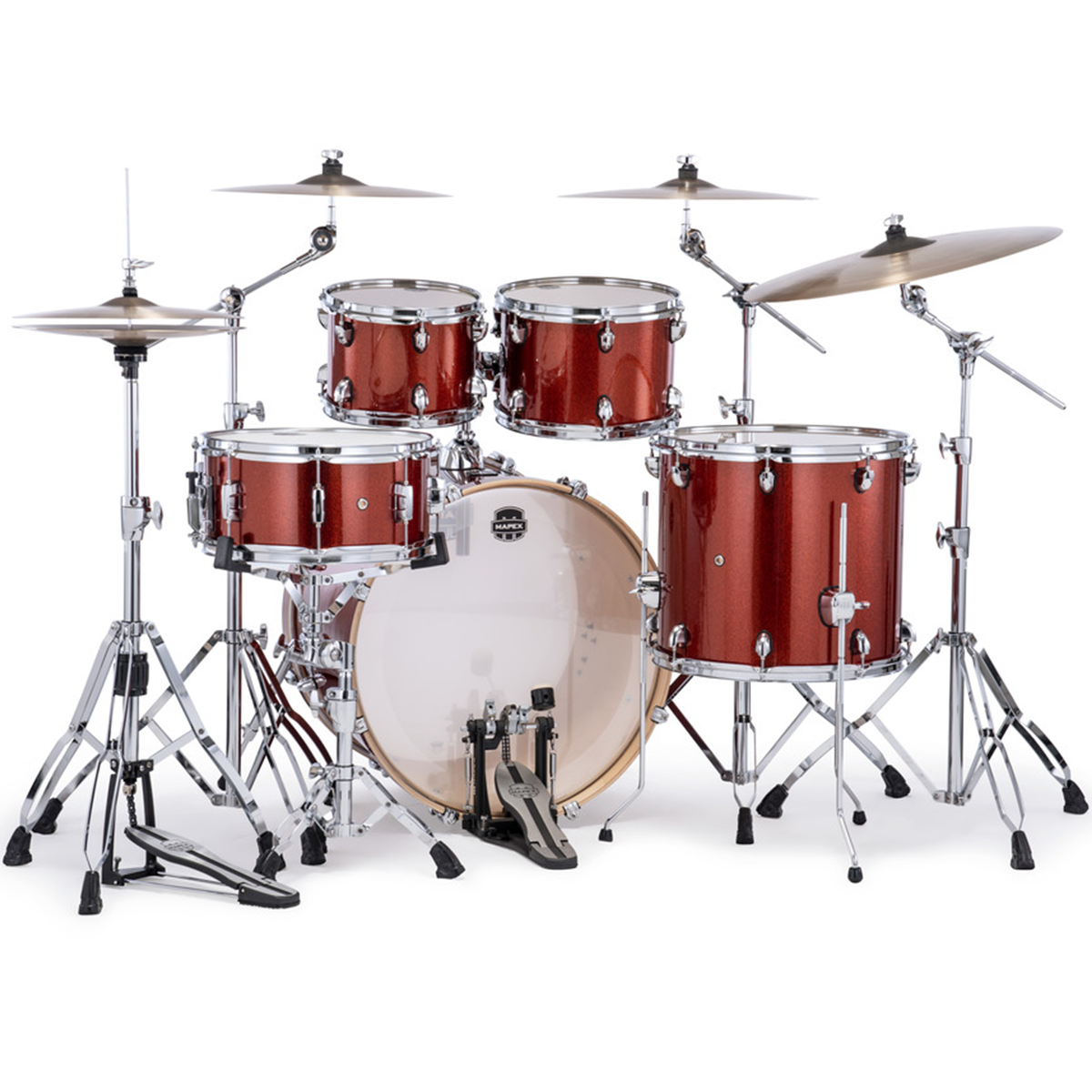 Mapex Mars Birch 5-Piece Rock Shell Pack in Blood Orange Sparkle