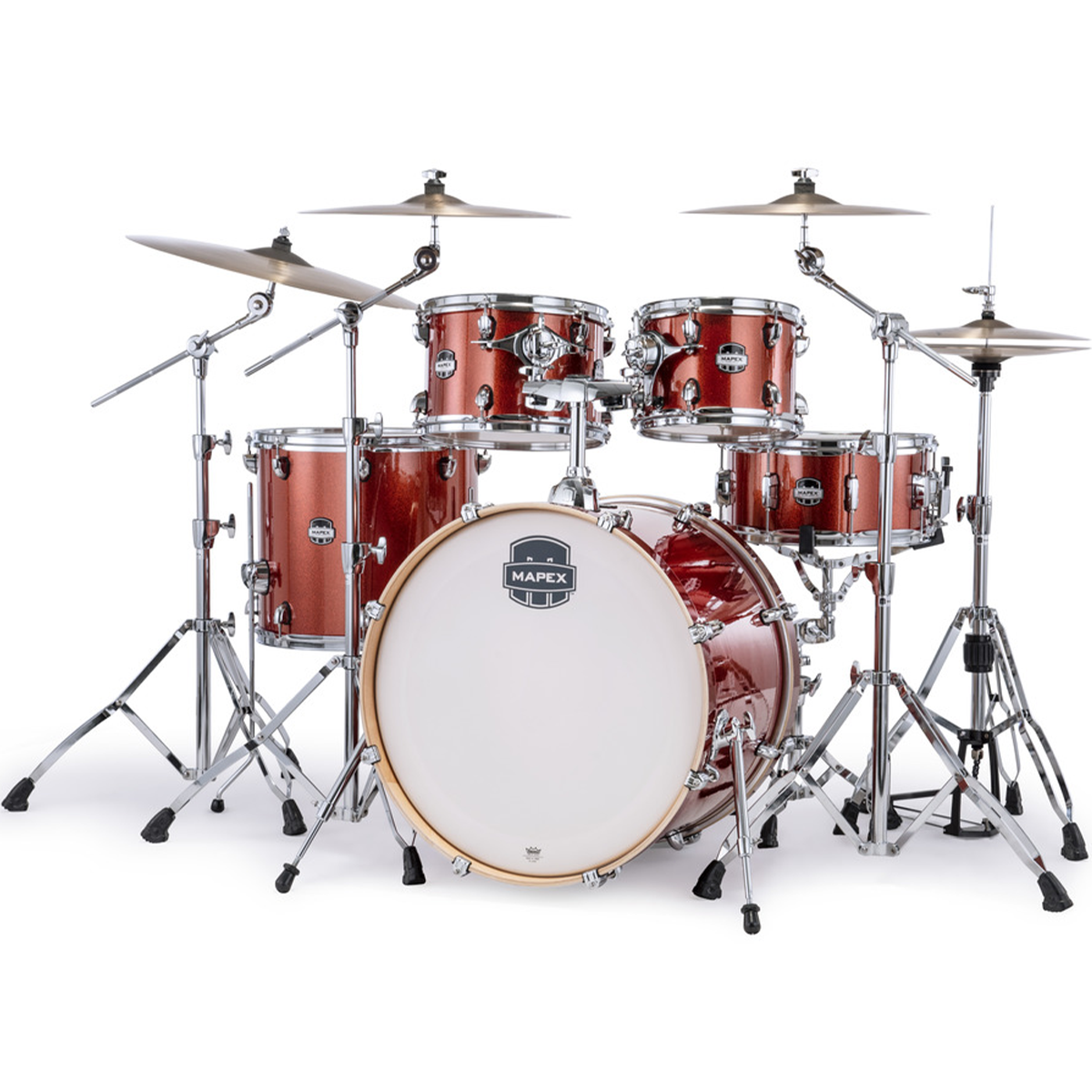 Mapex Mars Birch 5-Piece Rock Shell Pack in Blood Orange Sparkle