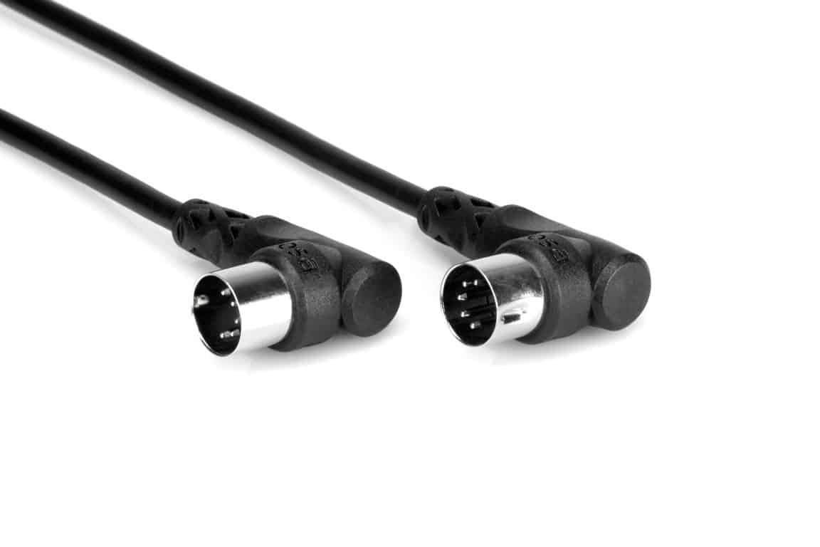 HOSA MID310RR MIDI Cable Right Angle 5 Pin DIN to Same 10Ft