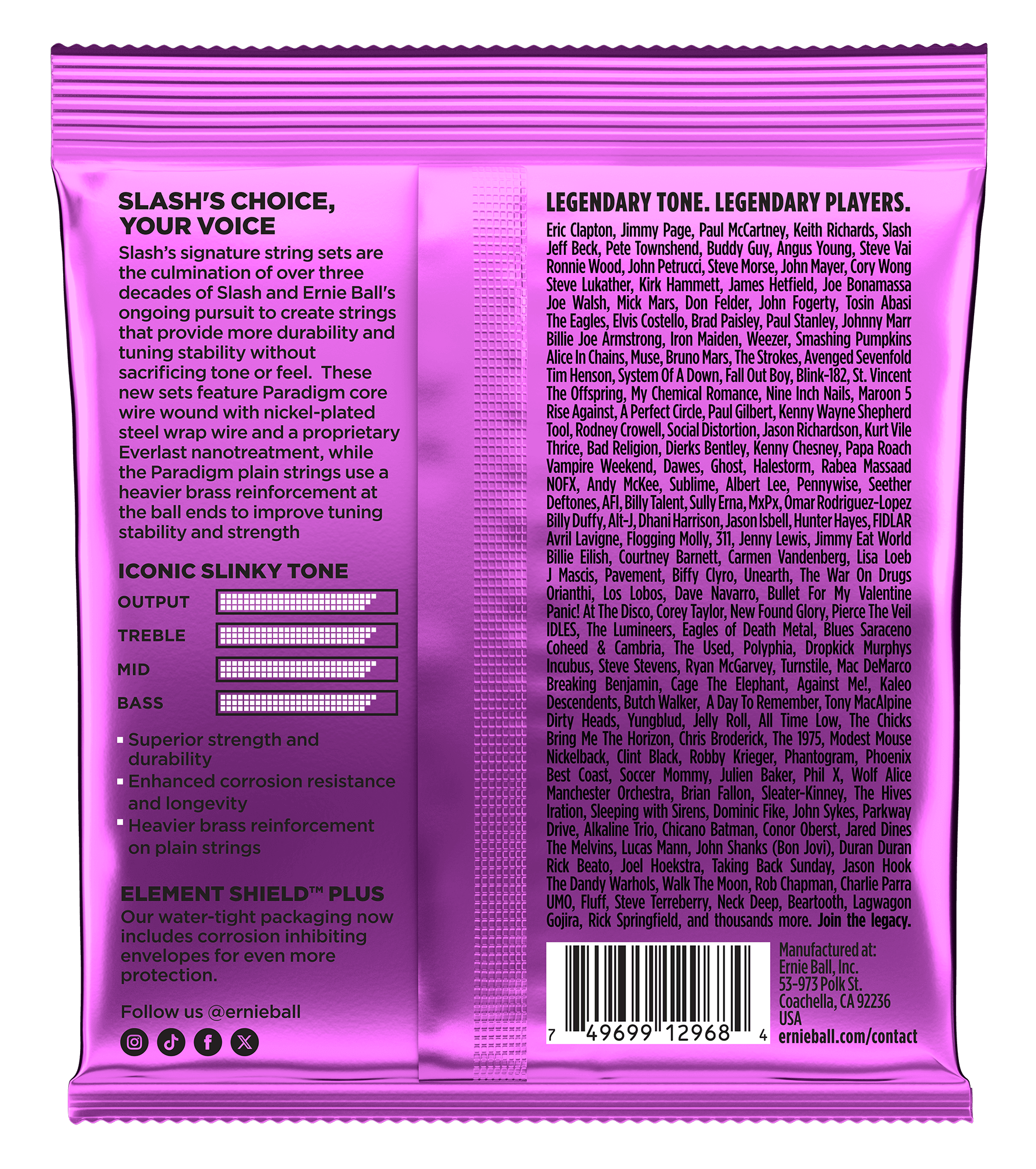 Ernie Ball Slash Signature Electric Guitar Strings 11-48 Gauge