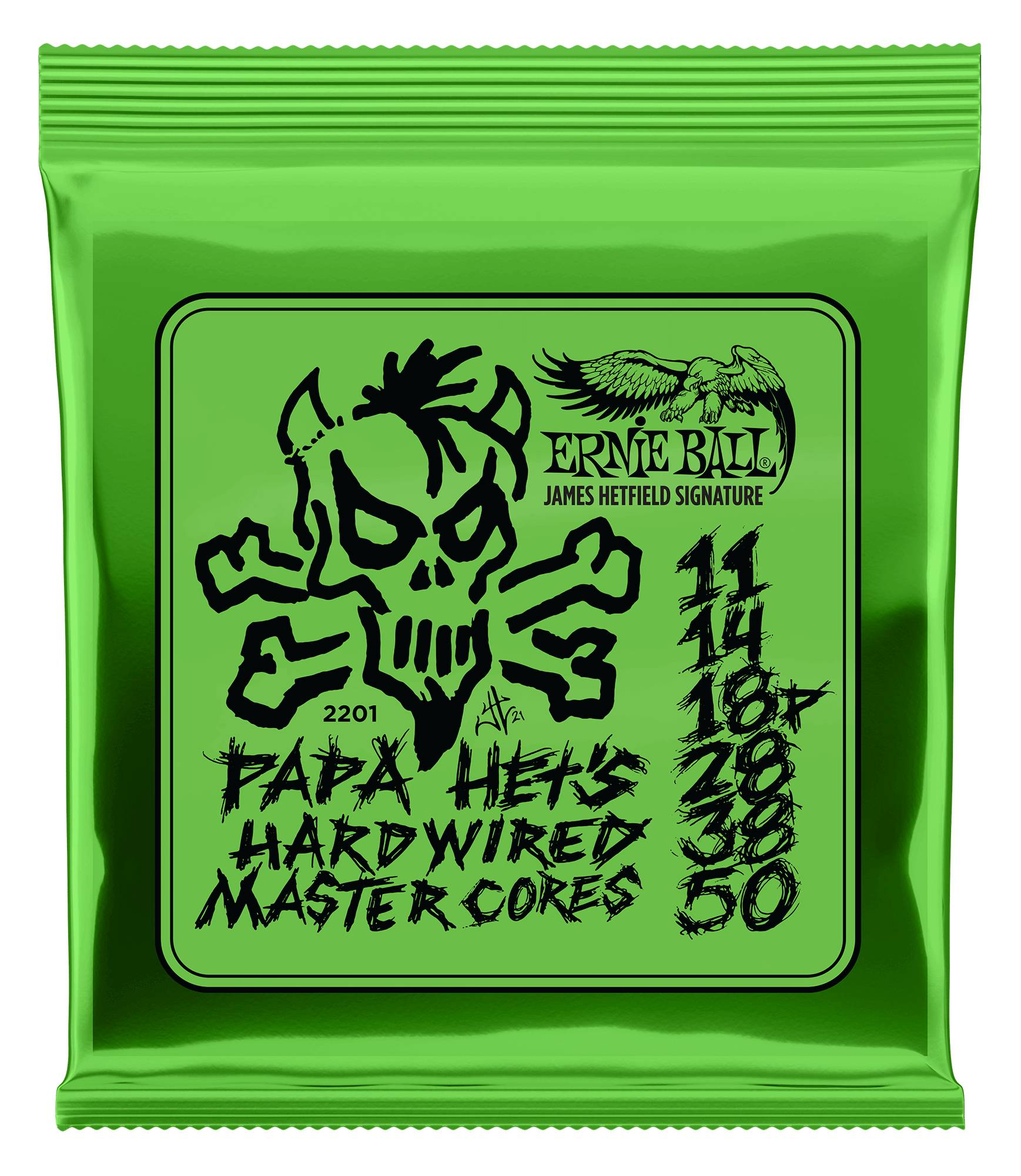 Ernie Ball Papa Het’s (James Hetfield) Hardwired Master Core Signature Strings 11-50 Gauge