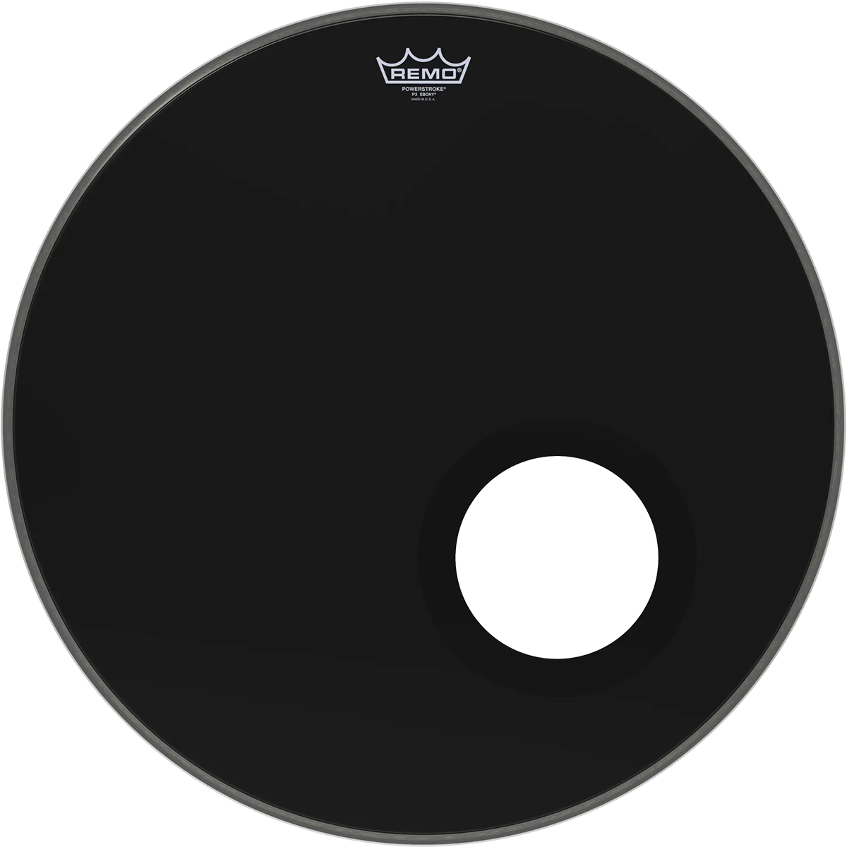 Remo 22" Powerstroke P3 Ebony 5" Black DynamO Bass Drumhead