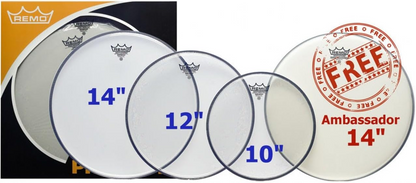 Remo 14" Emperor Clear Rock Ambassador Pro Pack