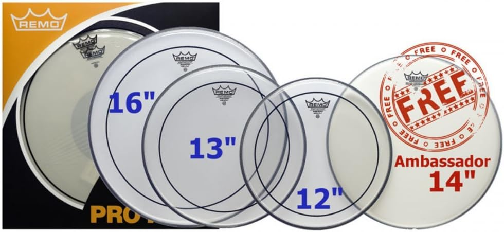 Remo Pinstripe Clear Rock Propack 14" Ctd Ambas Drumhead Pack