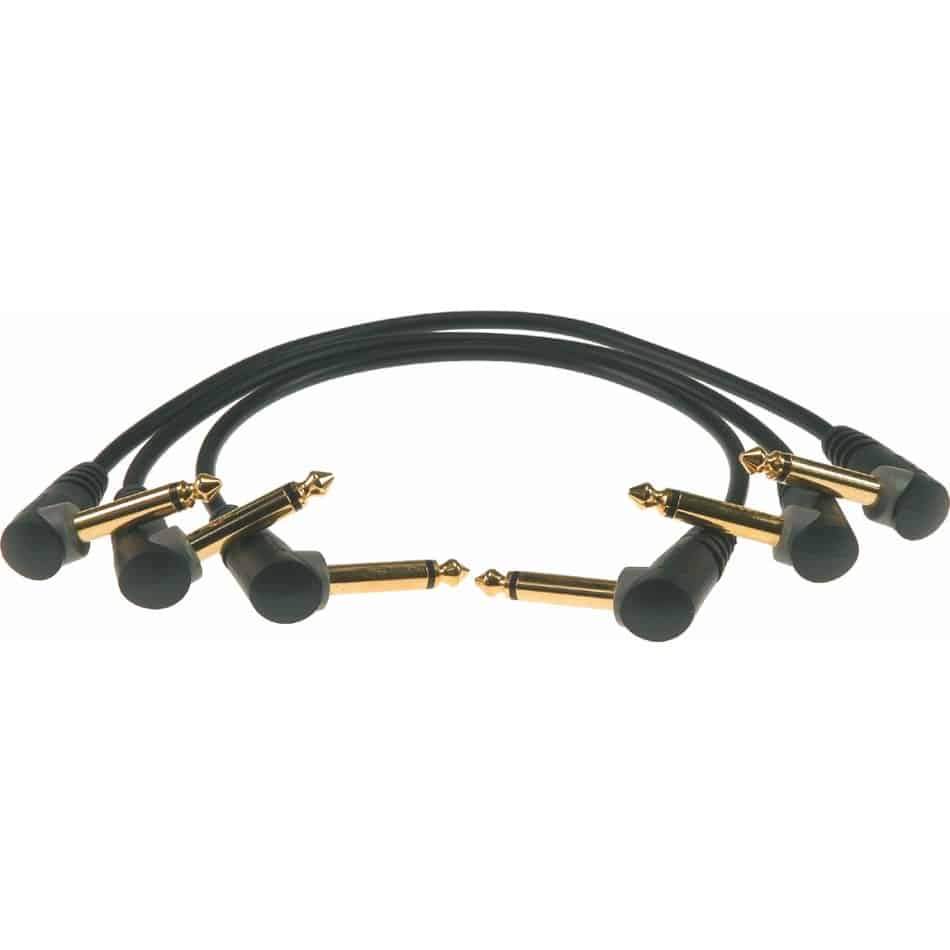 Klotz Pedal Patcher 90cm Angled Jacks x 3 Patch Cable in Black