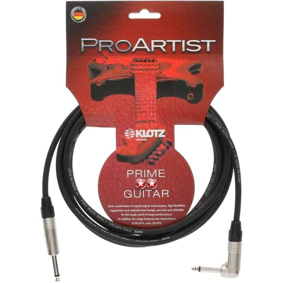Klotz PRO ARTIST 3m TS Angle Guitar Cable in Black
