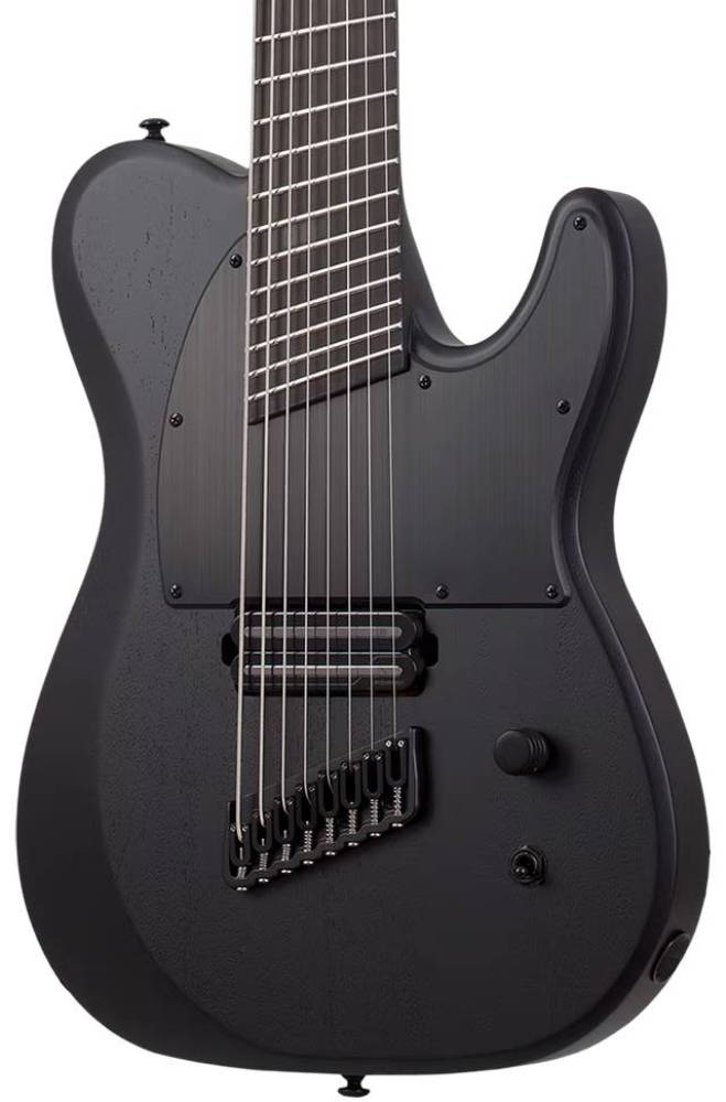 Schecter PT-8 MS Black Ops Electric Guitar in Satin Black Open Pore