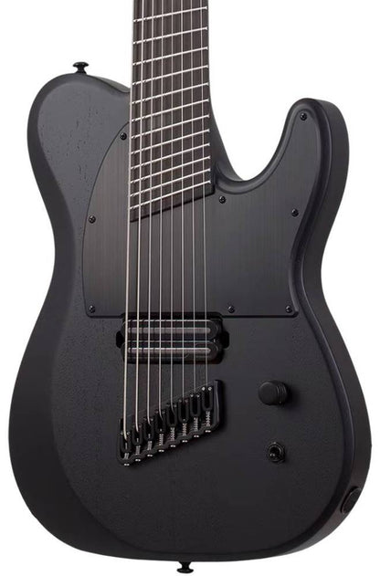 Schecter PT-8 MS Black Ops Electric Guitar in Satin Black Open Pore