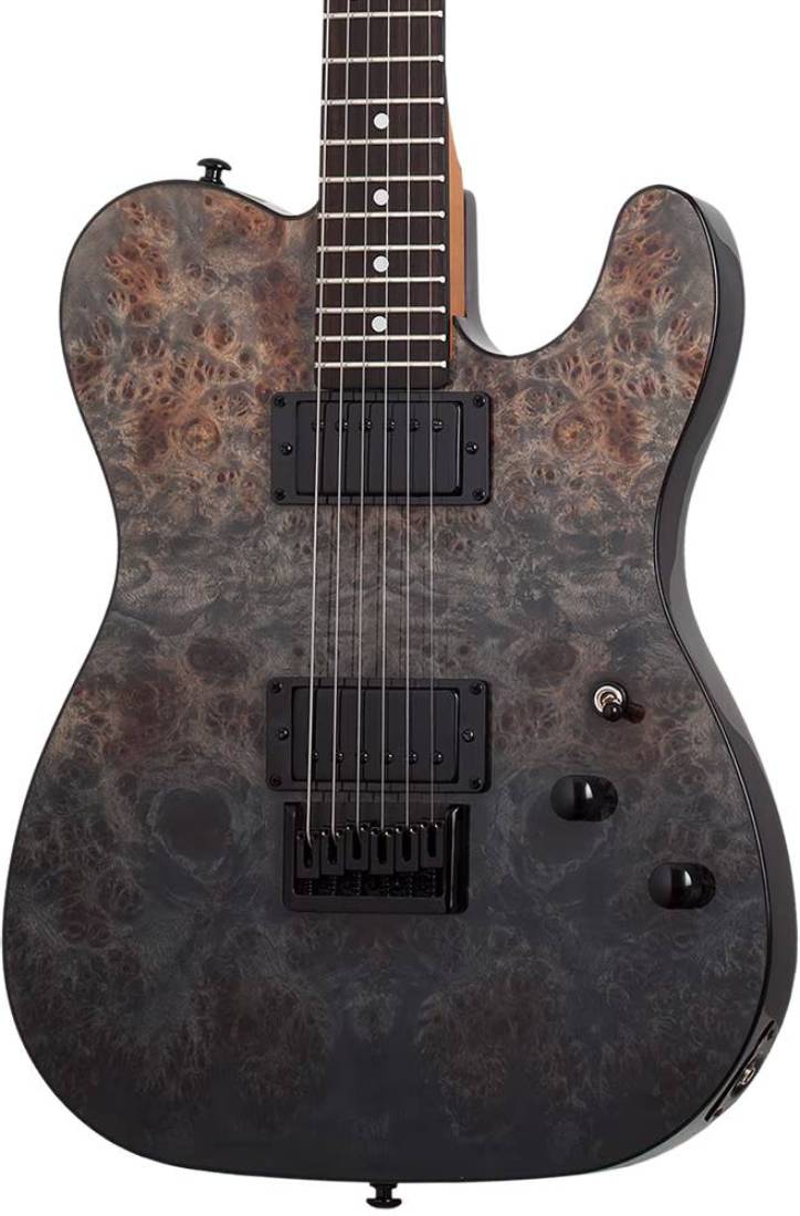Schecter PT Standard Electric Guitar in Black Fade Burst Burl