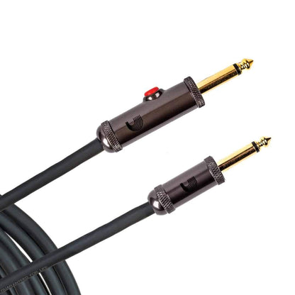 D'Addario Planet Waves 15' Circuit Breaker Straight Plug Latching Switch Instrument Cable in Black