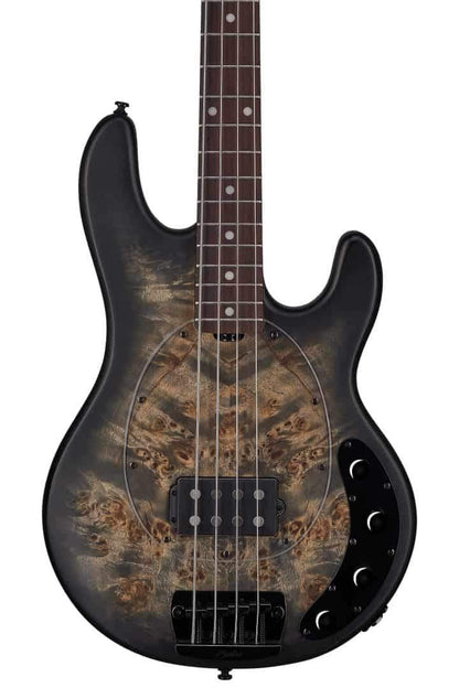 Sterling By Music Man Stingray 4 Poplar Burl Top in Trans Satin Black