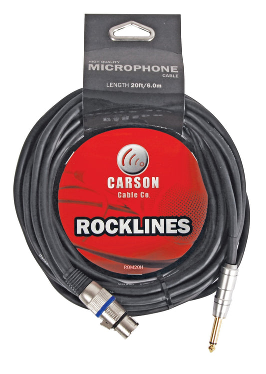 Carson Cable Co Rocklines 20ft XLR to 6.3mm Cable