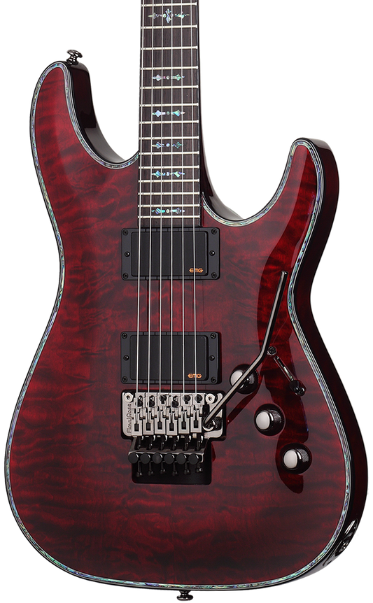 Schecter Hellraiser C-1 FR Model H-H Electric Guitar in Black Cherry