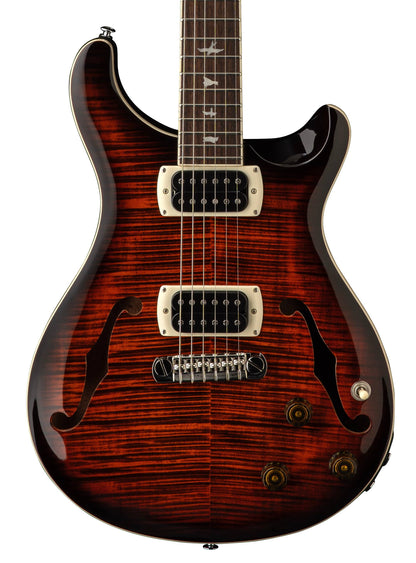 PRS SE Flatback Hollowbody I Piezo Electric Guitar in Orange Tiger Smokeburst