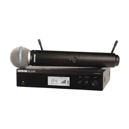 Shure Wireless 1/2R Handheld System BLX2 Tx; BETA58 Mic; BLX4R Rx Auto Setup 614-638MHz