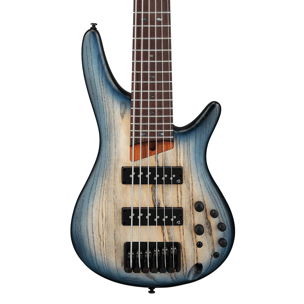 Ibanez SR606E Electric 6 String Bass in Cosmic Blue Starburst Flat