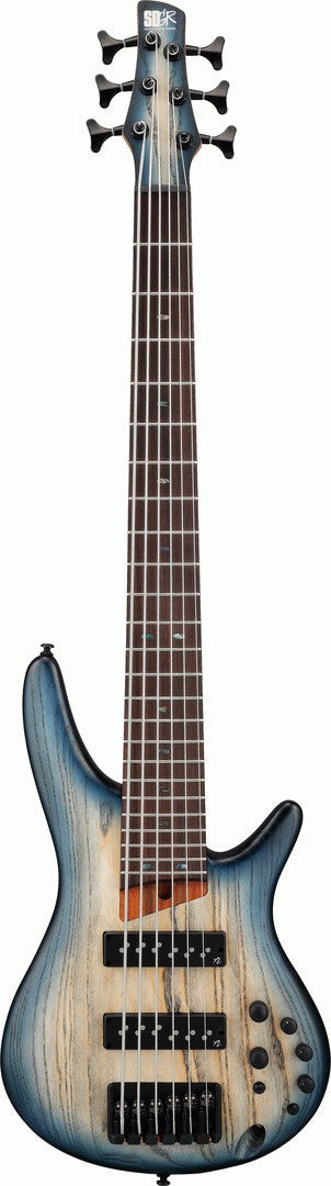 Ibanez SR606E Electric 6 String Bass in Cosmic Blue Starburst Flat