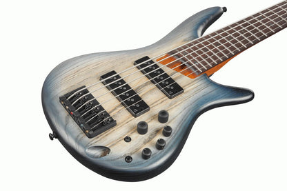Ibanez SR606E Electric 6 String Bass in Cosmic Blue Starburst Flat