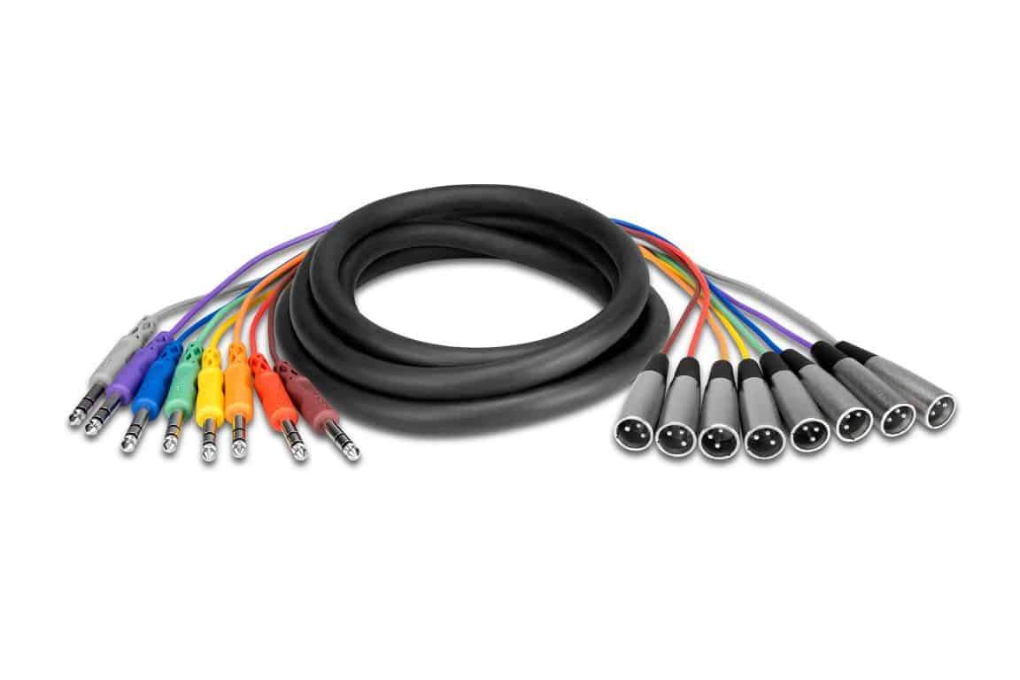 HOSA STX802M Balanced Snake 1/4" TRS to XLR3M 2m