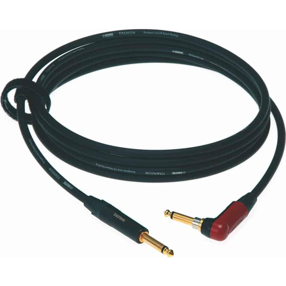 Klotz Titanium 3m Silent Angled Plug Guitar Cable in Black