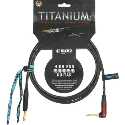 Klotz Titanium 3m Silent Angled Plug Guitar Cable in Black