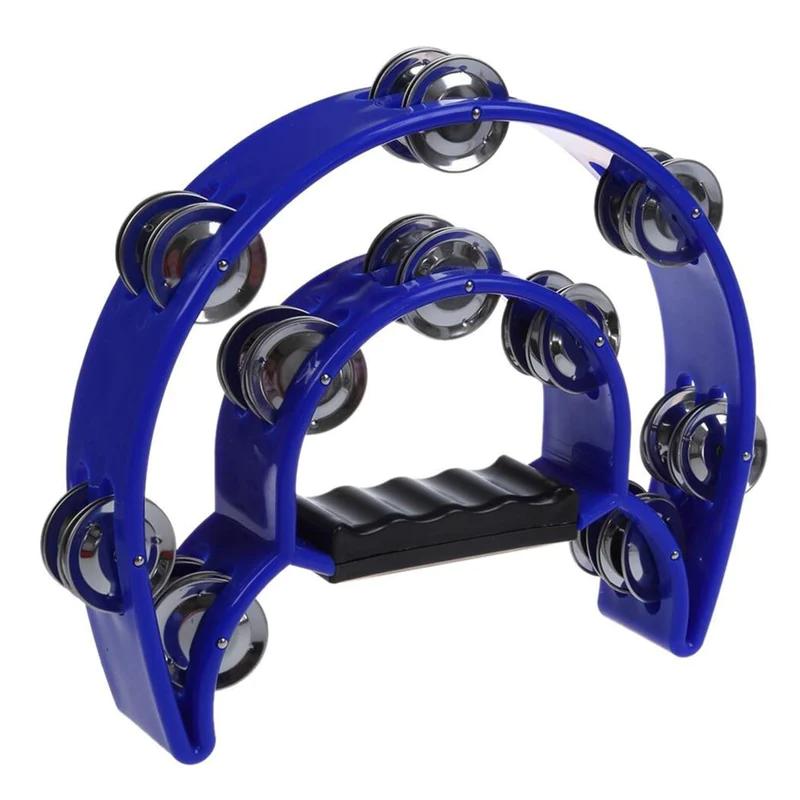 Mano Percussion TMP13BL Double 1/2 Moon Tambourine in Blue