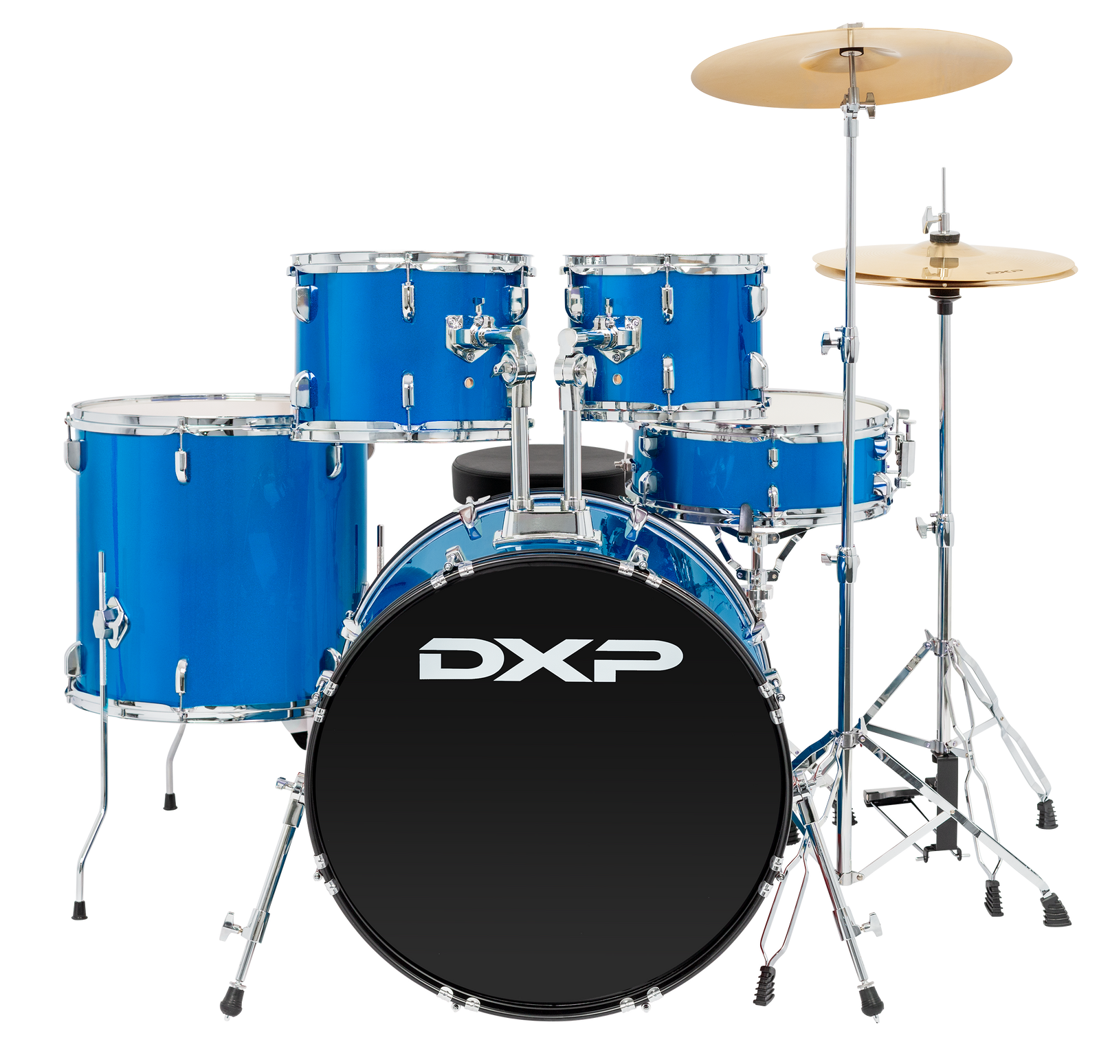 DXP Fusion Plus 5 Piece Drum Kit in Metallic Blue