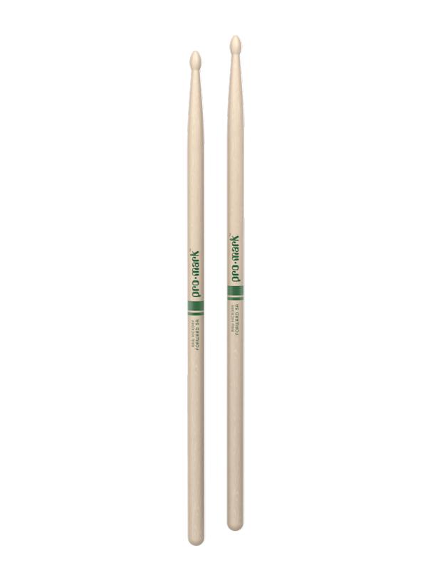 Promark Forward 5A Raw Hickory Wood Tip Natural Drumsticks