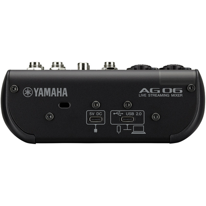 Yamaha AG06MK2B 6-Channel Live Streaming Mixer/USB Interface in Black