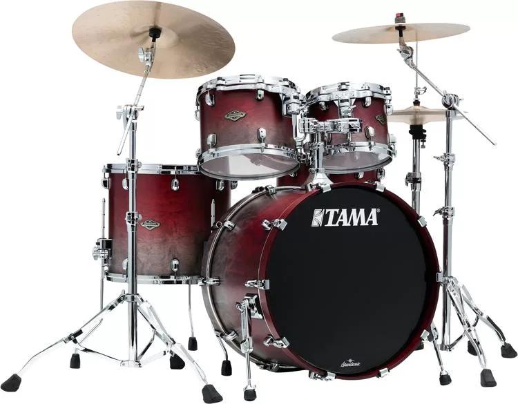 TAMA Starclassic Walnut Birch 4 Piece Shell Pack in Satin Burgundy Fade