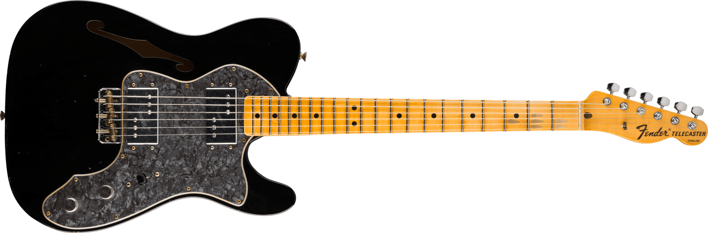 Fender Custom Shop 1970s Telecaster Thinline Journeyman in Aged Black