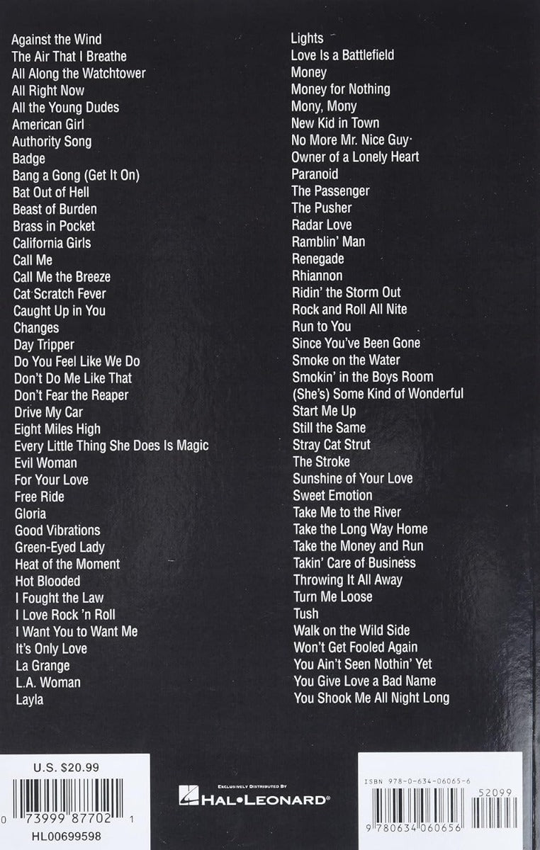 Classic Rock Guitar Chord Songbook