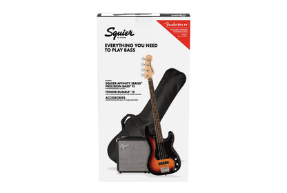 Squier Affinity Series Precision Bass PJ Pack, Laurel Fingerboard in 3-Color Sunburst