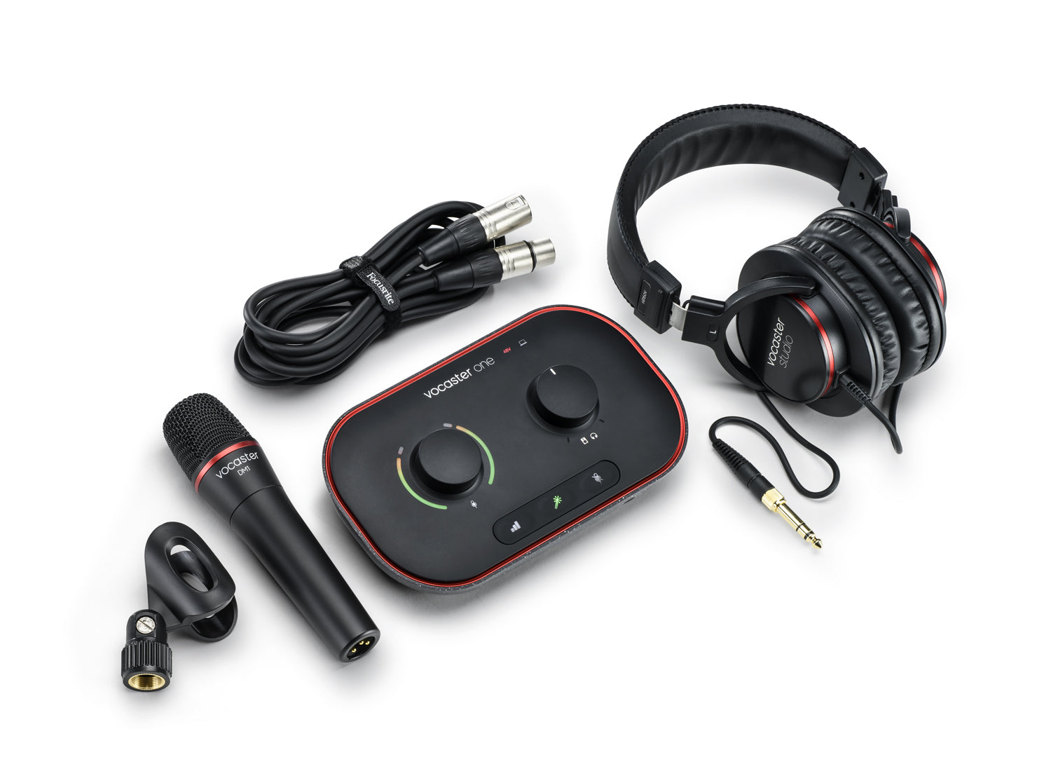 Focusrite Vocaster One Studio essential podcasting kit