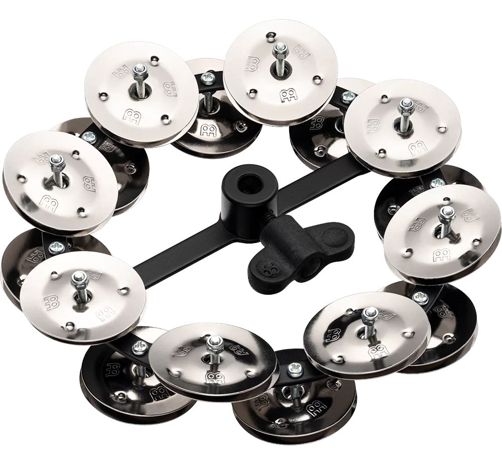 Meinl Percussion HTHH2BK Headliner Series Hihat Tambourine Dual Row Stainless Steel Jingles 5"