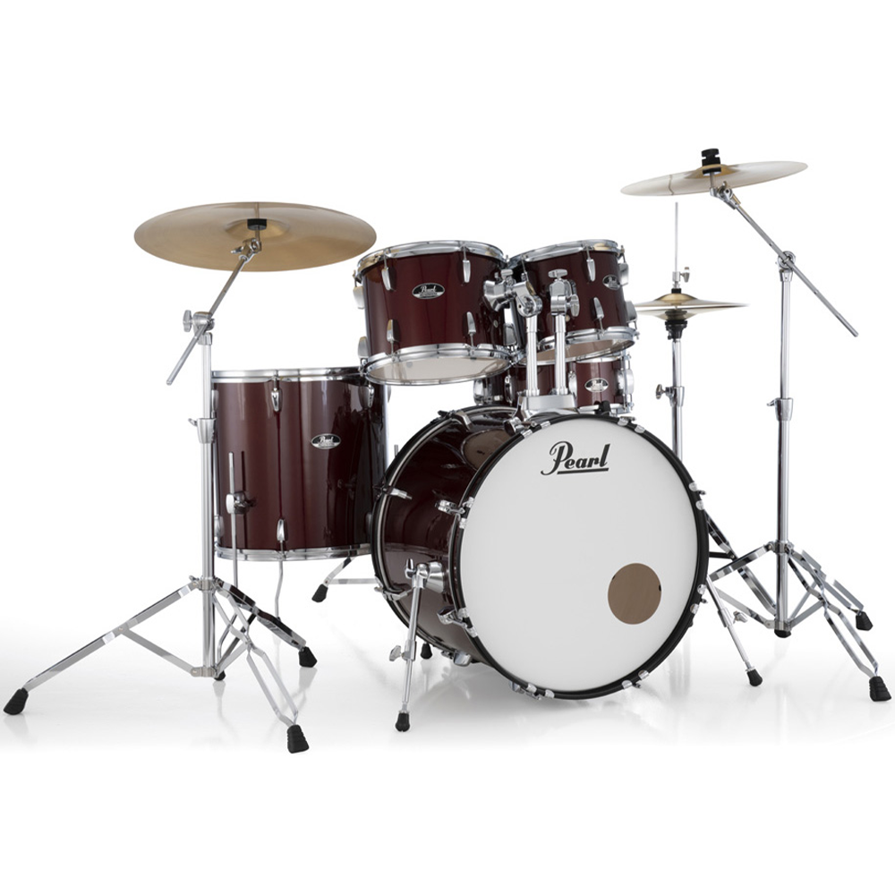 Pearl Roadshow-Plus 5-Piece Drum Kit with Cymbal Pack in Red Wine