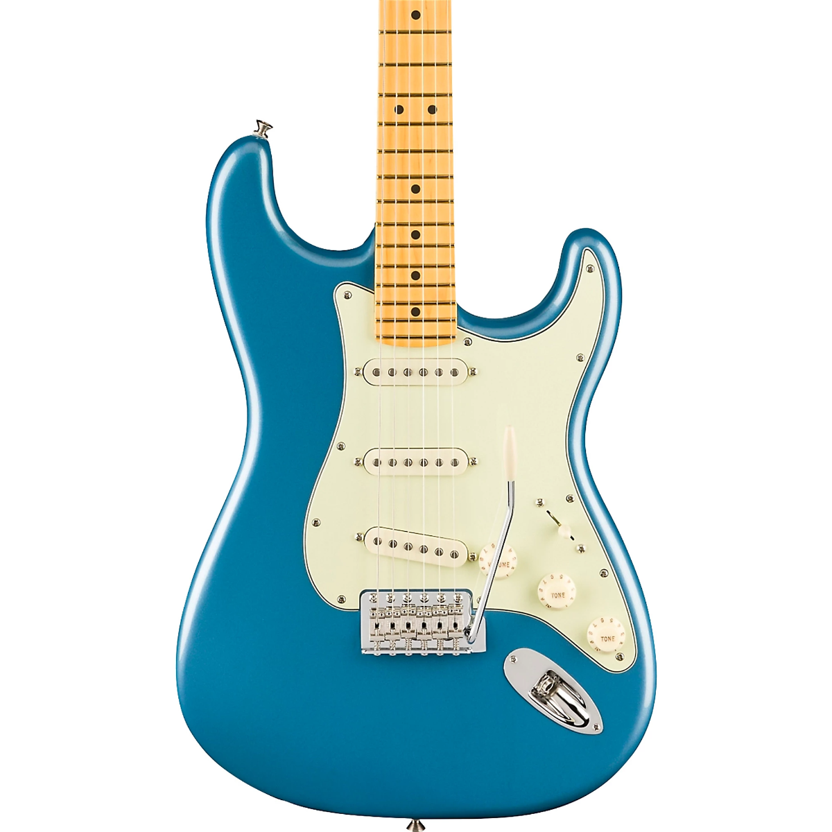 Fender American Professional Classic Stratocaster Electric Guitar, Maple Fingerboard in Faded Lake Placid Blue