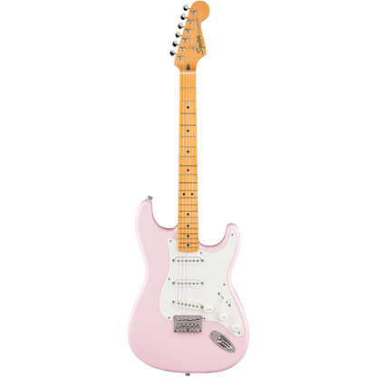 Squier Classic Vibe '50s Stratocaster HT Electric Guitar, Maple Fingerboard in Shell Pink
