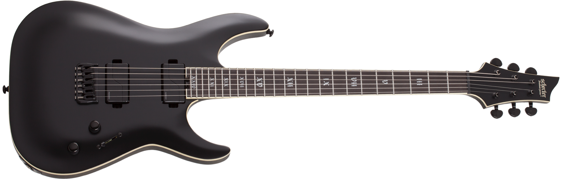 Schecter C-1 SLS Elite Evil Twin in Satin Black