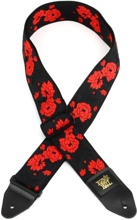 Ernie Ball Classis Jacquard Guitar Or Bass Strap in Tango Rose