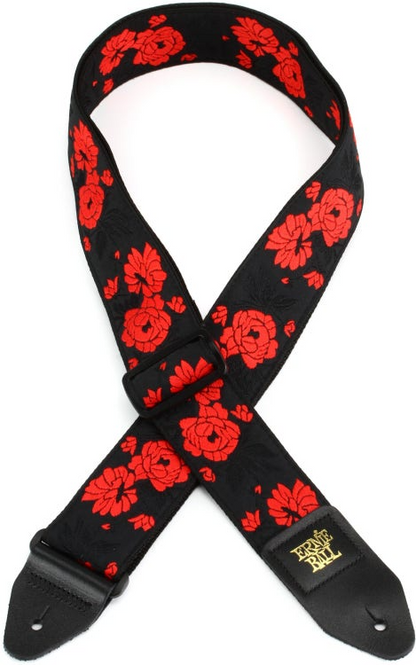Ernie Ball Classis Jacquard Guitar Or Bass Strap in Tango Rose