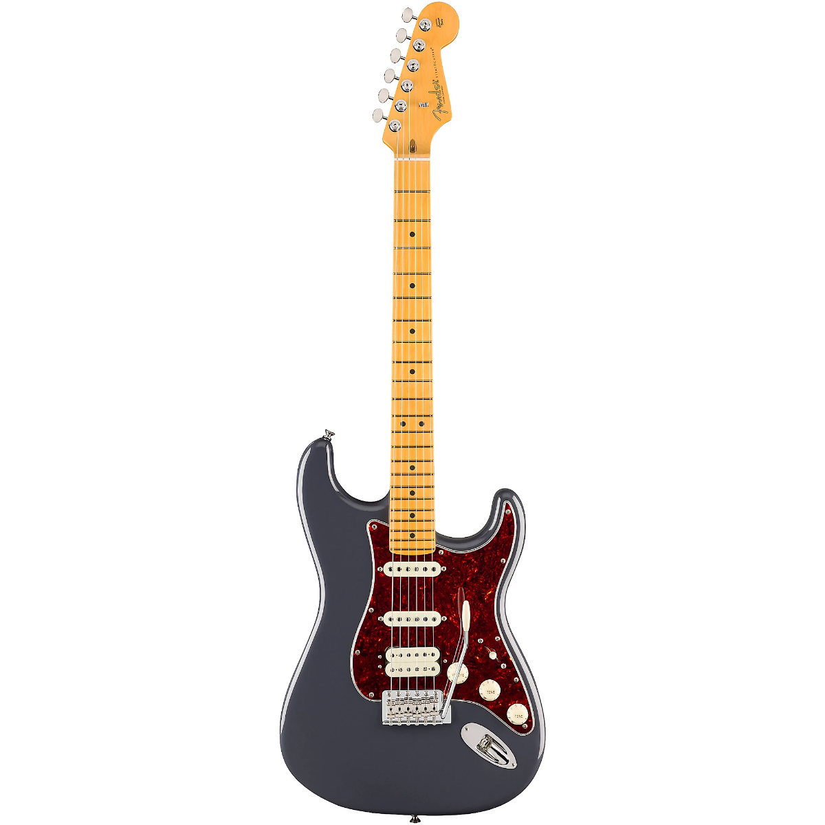 Fender American Professional Classic Stratocaster HSS Electric Guitar, Maple Fingerboard in Faded Black