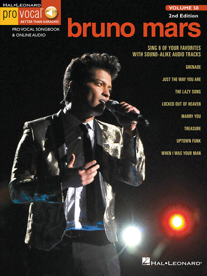 Bruno Mars Pro Vocal Men Volume 58 2nd Edition BK/OLA
