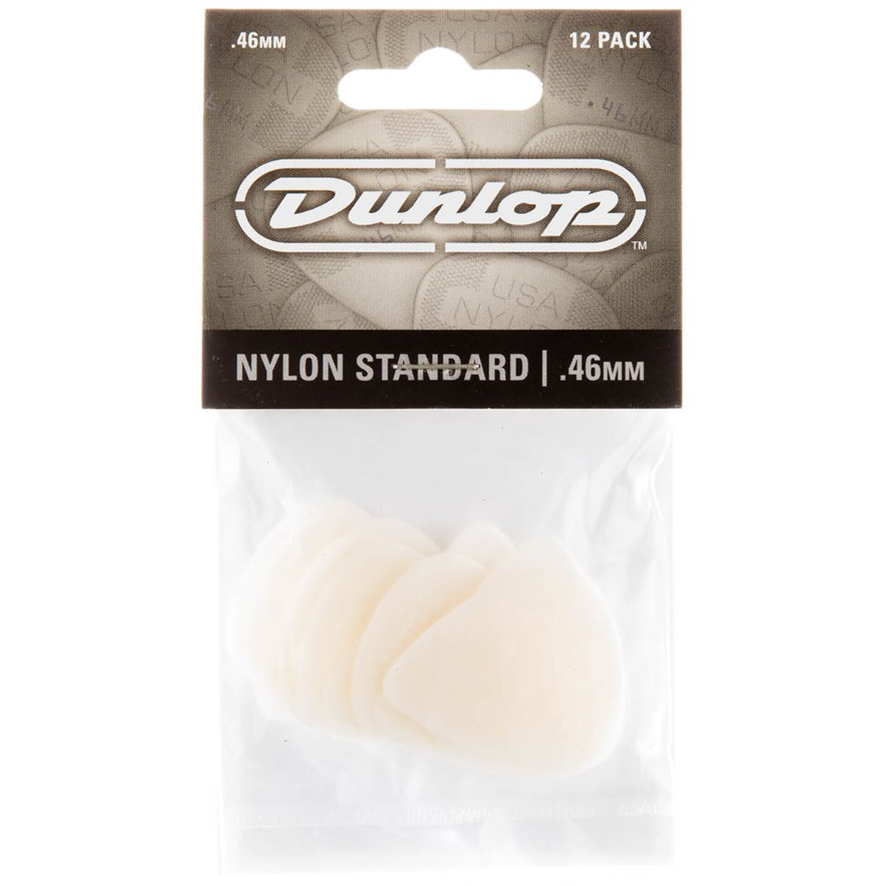 Jim Dunlop Nylon Guitar Pick .46mm 12 Pack in Cream