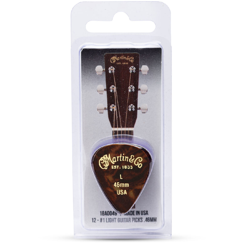Martin Celluloid Faux Tortoise Picks .46mm 12 Pack